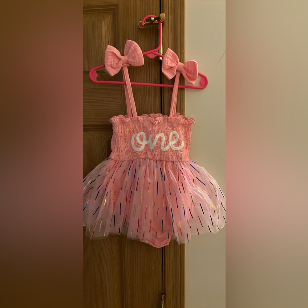 SOLD!!! Sweet “One” Pink Tutu Bodysuit